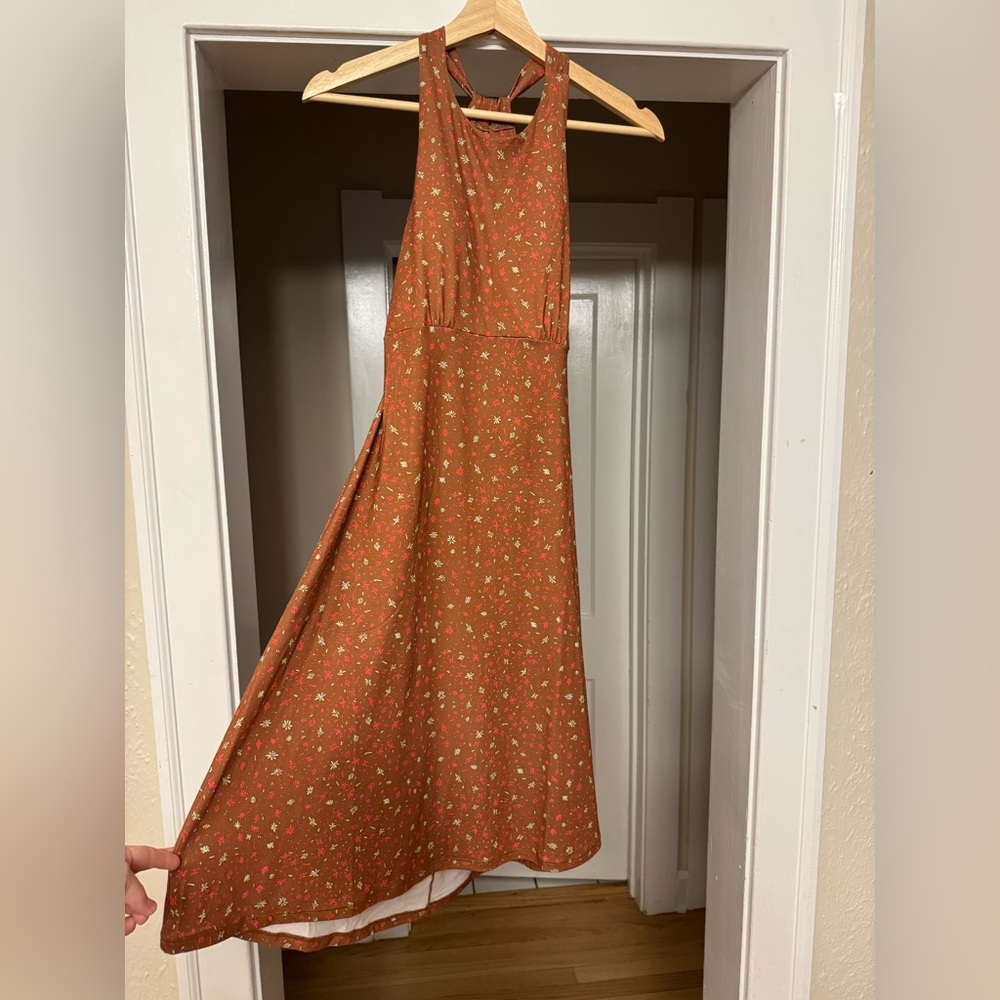 Prana Brown Floral Jewel Lake Sundress